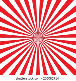 Red and white Sunburst Pattern Background. Rays. Sunburst background. Vector illustration. Red and white radial background.
