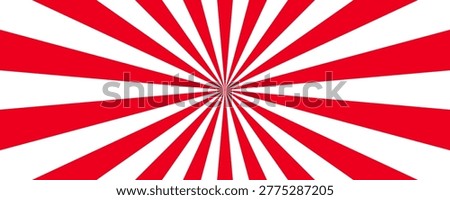 Red and white sunburst rays background, Classic radial stripe pattern, Abstract red sunbeam
