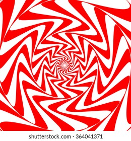 Red white swirl abstract vortex background. Psychedelic wallpaper. Vector illustration