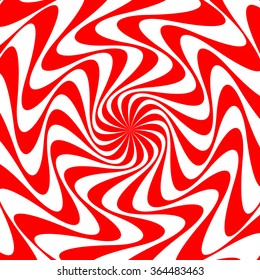 Red white swirl abstract vortex background. Psychedelic wallpaper. Vector illustration