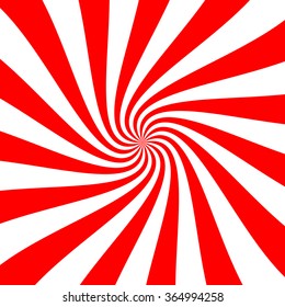 Red white swirl abstract vortex background. Psychedelic wallpaper. Vector illustration