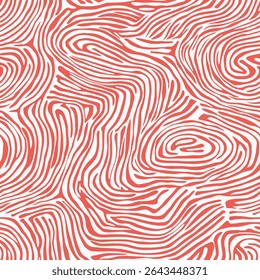 Red and white swirls in an organic pattern  on linen fabric print pattern, cotton, silk, vector illustration, doodle summer, kids and baby designs for print fabric.
