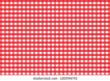 Red and white tablecloth background.Vector illustration.