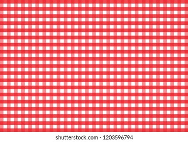 Red and white tablecloth background.Vector illustration.