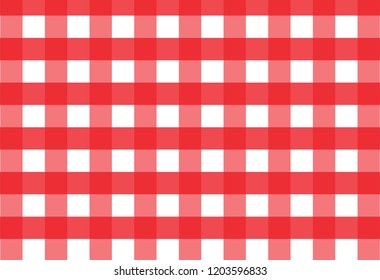 Red and white tablecloth background.Vector illustration.