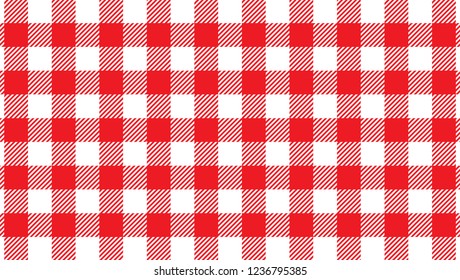 Red and white tablecloth background.Vector illustration.EPS-10.