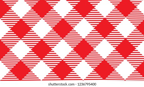 Red and white tablecloth background.Vector illustration.EPS-10.