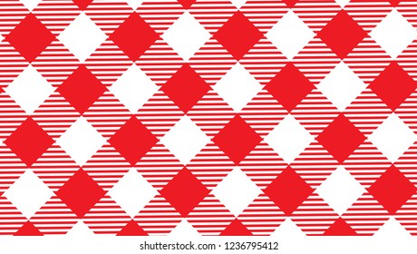 Red and white tablecloth background.Vector illustration.EPS-10.