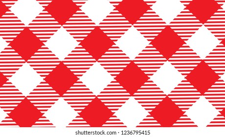 Red and white tablecloth background.Vector illustration.EPS-10.