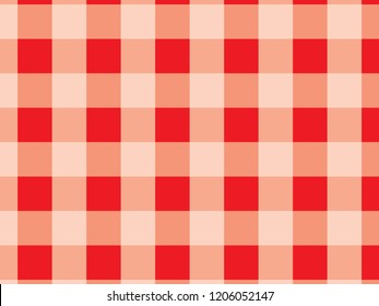  Red and white tablecloth pattern.Texture for : plaid, tablecloths, clothes, shirts, dresses, paper, bedding, blankets, quilts and other textile products. Vector illustration.