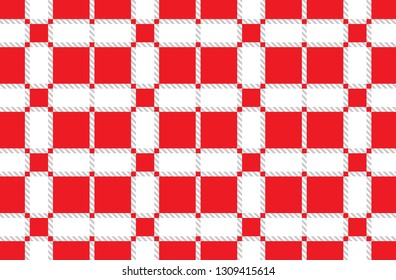 Red and white tablecloth pattern.Texture for :tablecloths, clothes, shirts, dresses, paper, bedding, blankets, quilts and other textile products. Vector illustration.-EPS-10