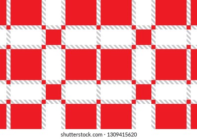 Red and white tablecloth pattern.Texture for :tablecloths, clothes, shirts, dresses, paper, bedding, blankets, quilts and other textile products. Vector illustration.-EPS-10