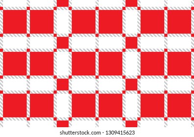 Red and white tablecloth pattern.Texture for :tablecloths, clothes, shirts, dresses, paper, bedding, blankets, quilts and other textile products. Vector illustration.-EPS-10