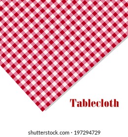 Red and white tablecloth picnic on white background