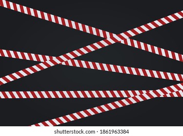 Red and white tape. vector illustration