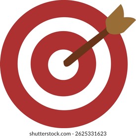 Red and white target with an arrow in the center.