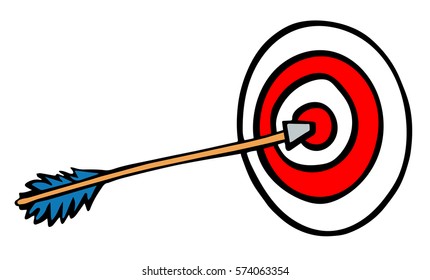 Red and white target bullseye sketch vector