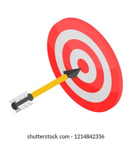 Red white target icon. Isometric of red white target vector icon for web design isolated on white background