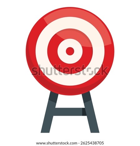 Red and white target is standing on a tripod, waiting for someone to take aim