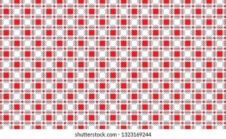 Red and white tartan plaid pattern.Scottish Woven Pattern.Texture for : plaid,tablecloths,clothes,shirts, dresses, paper,bedding,blankets,quilts and other textile products.- Vector