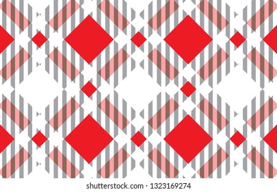 Red and white tartan plaid pattern.Scottish Woven Pattern.Texture for : plaid,tablecloths,clothes,shirts, dresses, paper,bedding,blankets,quilts and other textile products.- Vector