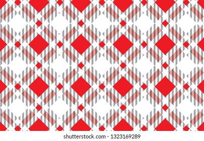 Red and white tartan plaid pattern.Scottish Woven Pattern.Texture for : plaid,tablecloths,clothes,shirts, dresses, paper,bedding,blankets,quilts and other textile products.- Vector