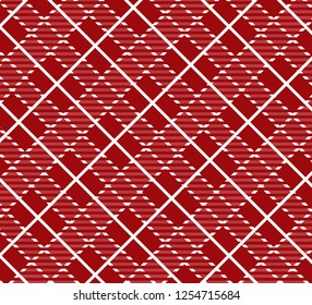 Red and white tartan plaid pattern.Vector illustration.EPS-10.