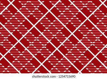 Red and white tartan plaid pattern.Vector illustration.EPS-10.