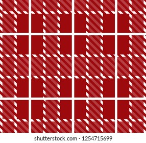 Red and white tartan plaid pattern.Vector illustration.EPS-10.