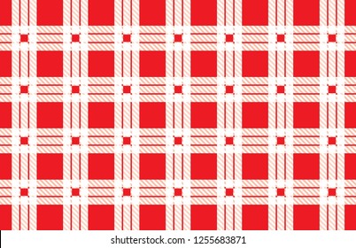 Red and white tartan plaid pattern.Vector illustration.EPS-10.
