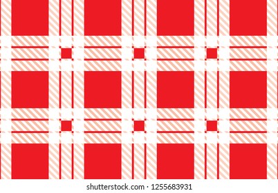Red and white tartan plaid pattern.Vector illustration.EPS-10.