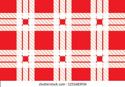Red and white tartan plaid pattern.Vector illustration.EPS-10.