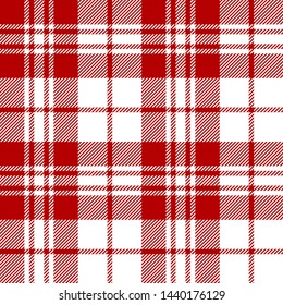 Red and White tartan plaid Scottish seamless pattern.Texture from plaid, tablecloths, clothes, shirts, dresses, paper, bedding, blankets and other textile products.