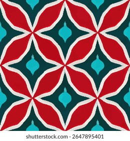Rood, wit en echt geometrisch patroon, grunge lijnen ikat patroon, ikat naadloos patroon, Vector illustratie achtergrond voor het afdrukken van het papier.