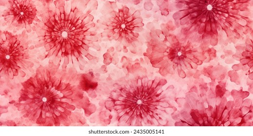 Red and white tie dye pattern Ink , colorful tie dye pattern abstract background. Tie Dye two Tone Clouds . Abstract batik brush seamless and repeat pattern design