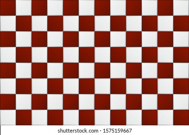 Red and white tiles with soft grey shades seamless pattern for simple background, wallpaper, cover, web page template or interior construction element.