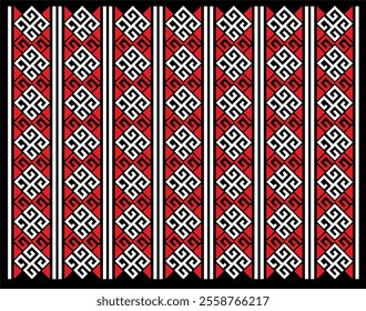 The red and white Toraja motif symbolizes purity and courage. Its geometric patterns reflect the cultural and spiritual values of Toraja.