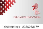 Red white traditional batik background. Red white Independence day ofIndonesia background. dirgahayu Indonesia