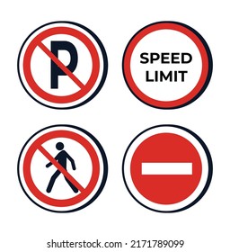 red and white traffic signs