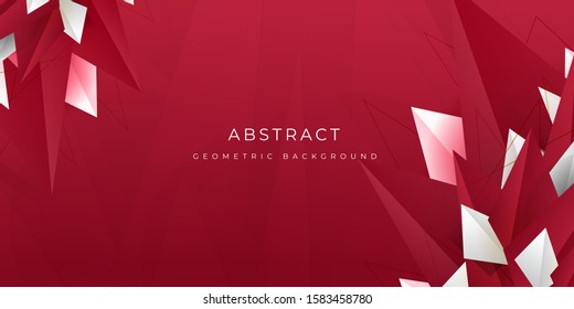 Red White Triangle Abstract Modern Background Vector Presentation