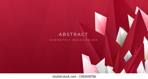 Red White Triangle Abstract Modern Background Vector Presentation