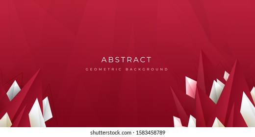 Red White Triangle Abstract Modern Background Vector Presentation