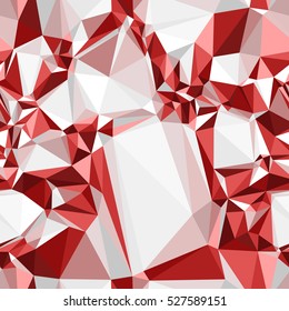 Red and white triangles seamless vector pattern.