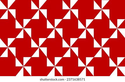 Red and white turbine triangle patchwork pattern repeat seamless design for fabric printing design