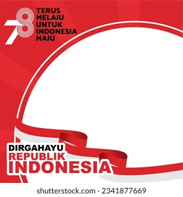 red and white twibbon with the theme of Indonesian independence