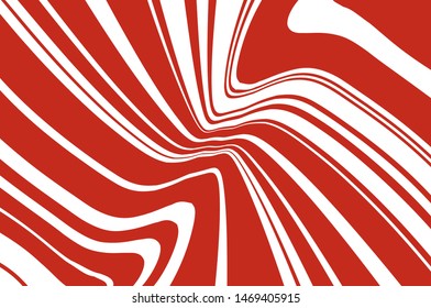 Red and white twisted wavy lines of different thicknesses. Texture of Christmas candy cane. Vector illustration