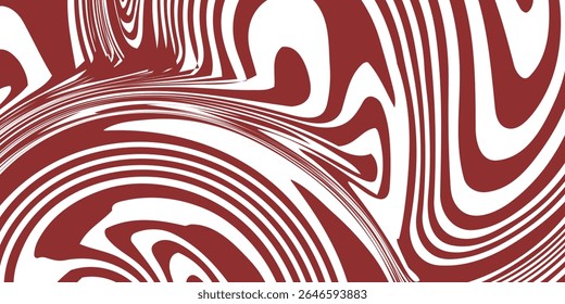 Red and white twisted wavy lines of different thicknesses. Texture of Christmas candy cane. Vector illustration