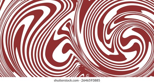 Red and white twisted wavy lines of different thicknesses. Texture of Christmas candy cane. Vector illustration
