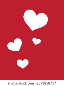 Red and white Valentines day background vector