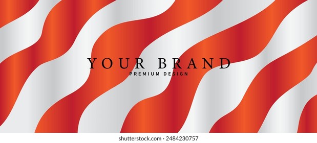 Fondo de Arte vectorial rojo y blanco con ondas para tarjeta de visita, invitación de lujo, diseño de portada, póster, volante, tarjetas, catálogo. Fondo colorido del modelo. Ilustración de color brillante de moda.